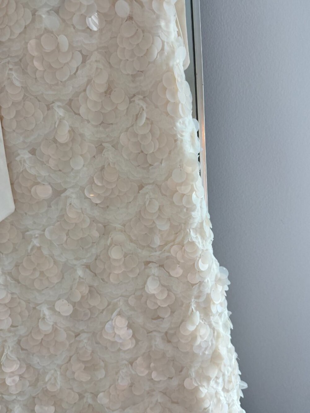 En Saison Cream Sequin Tie Strap Midi Dress Size M - Picture 4 of 4